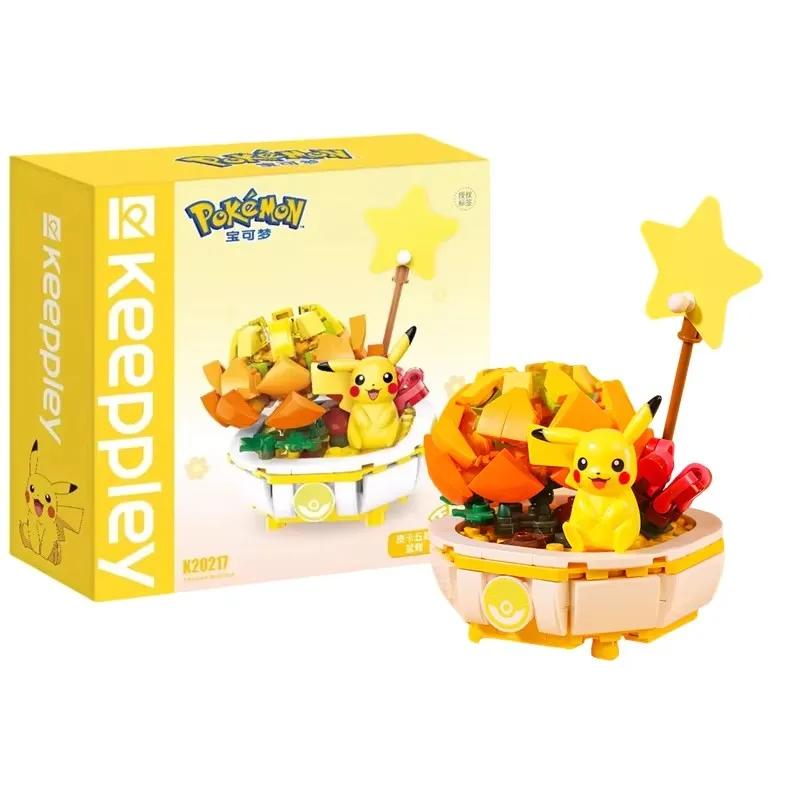 Pokemon Building Block Pikachu Charmander Squirtle Plant Potted Jigglypuff Mini Scene Model Brick Figure Toys For Christmas Gift