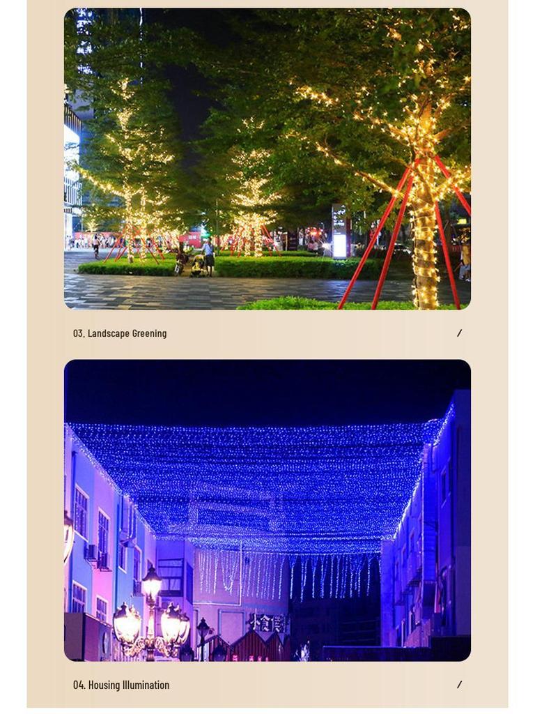 LED Outdoor Christmas Tree Decoration String Lights - Colorful Starry Sky Wedding Luminous Lights Strip