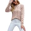 Autumn and Winter New Women's Pullover Long Sleeve Fried Dough Twists Knit Top Sweater