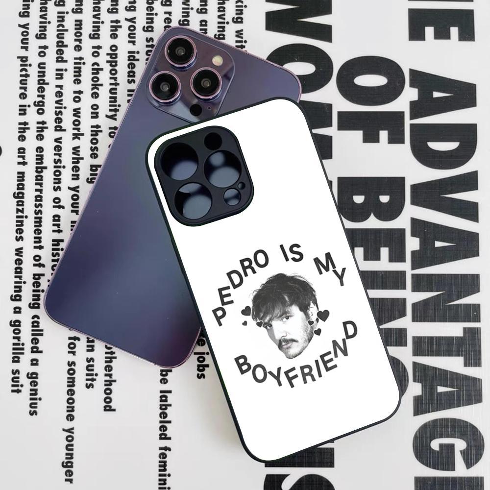 Коллаж Педро Паскаля Чехол для телефона Iphone 17 16 15 14 12 11 13 Pro Max Mini X Air Puls Черный Стеклянный Чехол