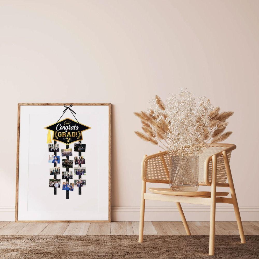 12 Clip Graduation Season Photo Frame Creativity Wall Mounted Photo Collage Frame Student Supplies