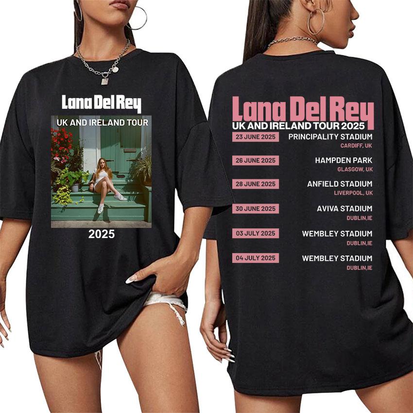 Singer Lana Del Rey UK and Ireland Tour New Album T-shirt Unisex Clothing Oversized T-Shirts Fashion Pop Music Short Sleeve Tees