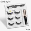 3 Pairs Eye Makeup Magnet Lashes Magnetic False Eyelashes Liqiud Eyeliner Beauty Kit Mink Eyelash
