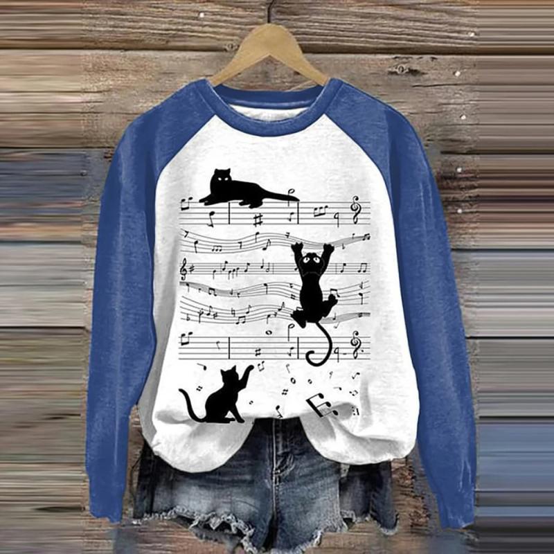 Зимние футболки с длинными рукавами для женщин, забавные кавайные толстовки с принтом кошек и животных, женский милый пуловер с круглым вырезом, женский свитшот