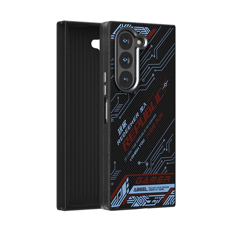 Для Samsung Galaxy Z Fold 6 5 4 Чехол Magsafe Slim Rough Carbon Fiber Magnetic Folio Складной Чехол-книжка с защитой от отпечатков пальцев