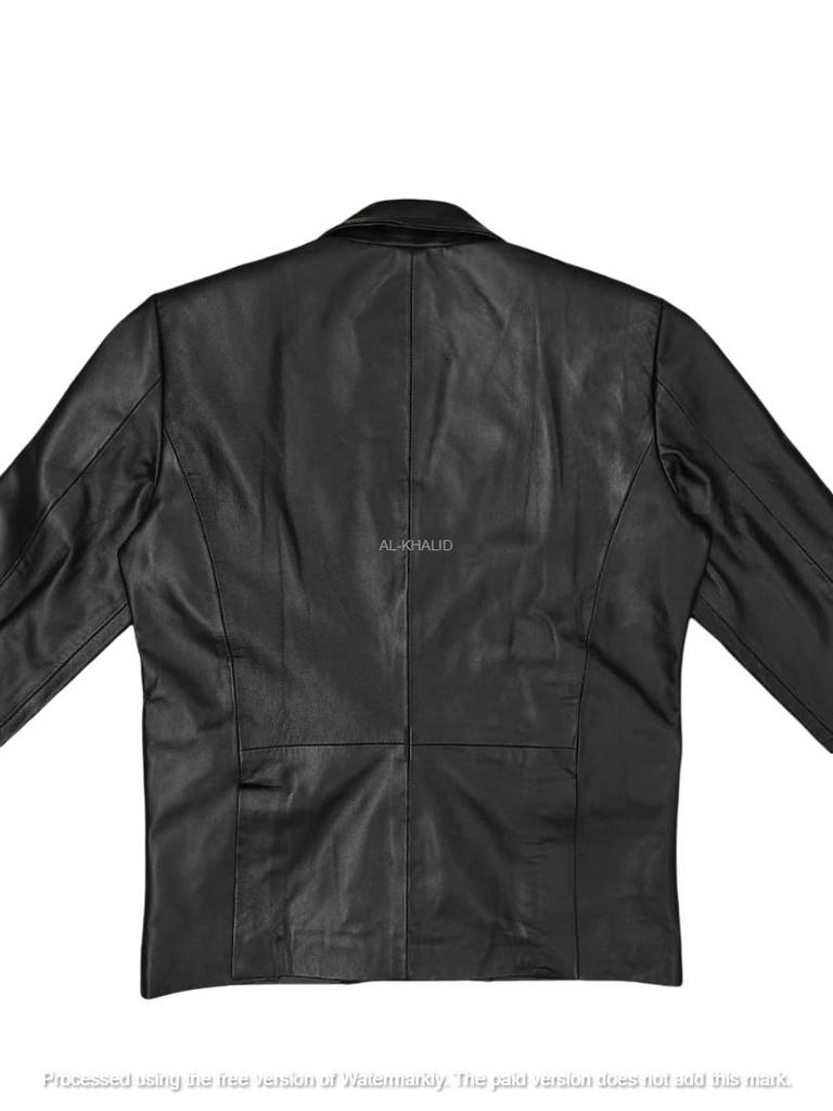 AL KHALID CLASSIC Новый мужской черный кожаный пиджак 100% чистая овчина стильный приталенный пиджак