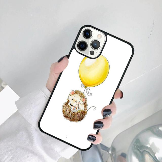 Чехол для телефона Ёжик и Воздушный шар Для iPhone 17 Air 15 Pro MAX 16 Plus 14 12 11 13 Coque