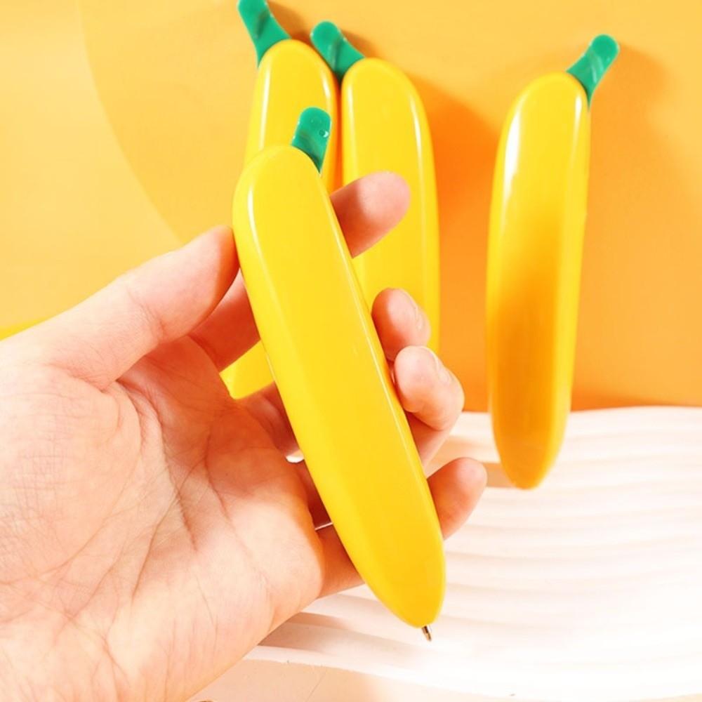 1pc Cute Banana Shape Ballpoint Pen Plastic Fruit Pencil Home Writing Ballpoint Pens Office