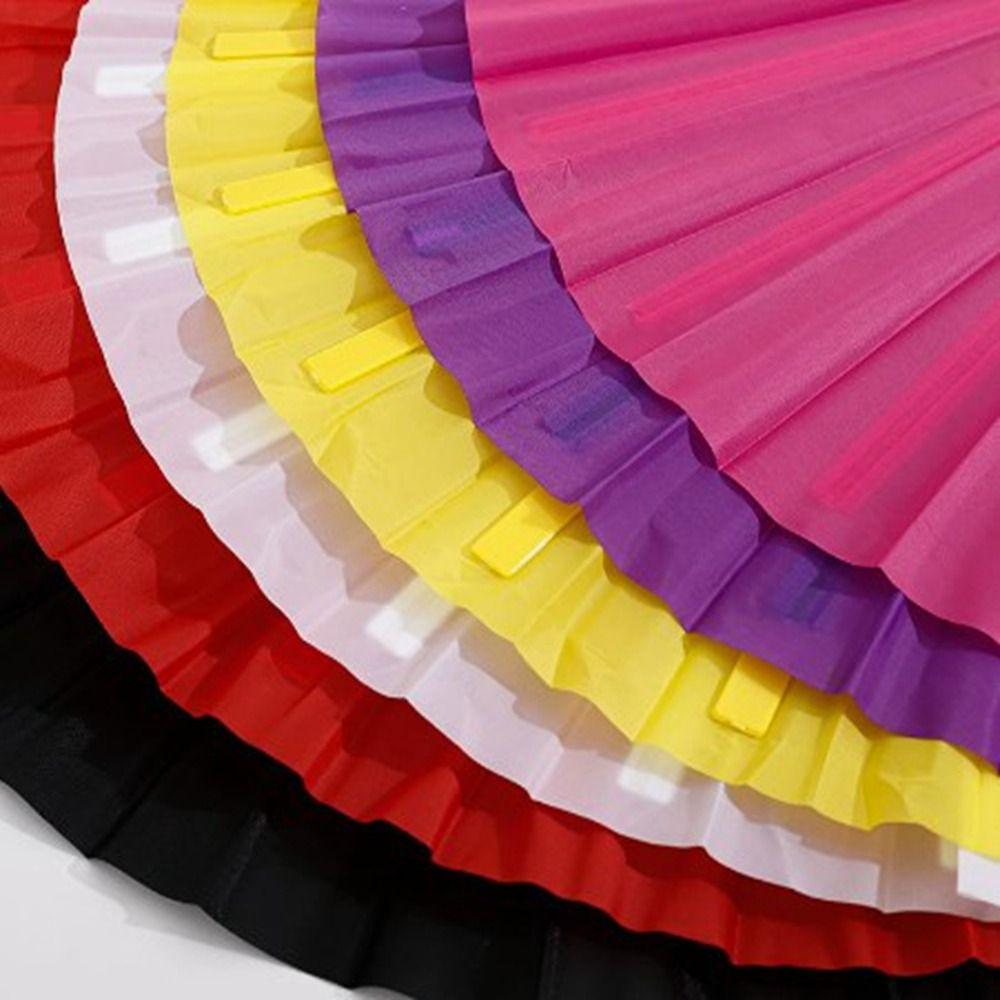 Пластиковый костяной китайский веер для тай-чи, йоги, кунг-фу 33 см, ручной складной сценический веер, декор для свадебной вечеринки