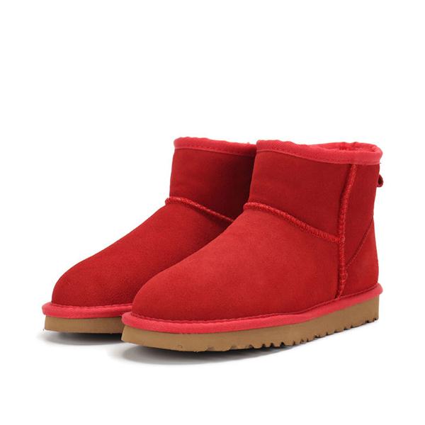 Genuine Leather Women's Snow Boots Suede Cotton Boots Low Calf Low Cotton Shoes Snow Shoes