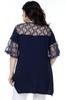 Женская блузка большого размера, кружевная блузка с v-образным вырезом спереди и каменным принтом, с короткими рукавами и разрезом