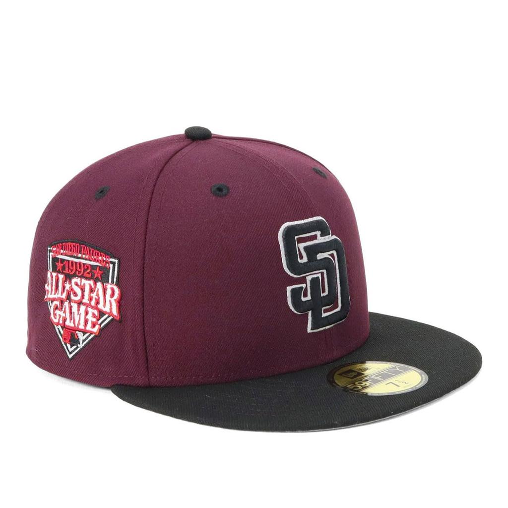 New Era 59FIFTY Cap 70994769 N836FF309 SD Red New Era Cap Side Patch MLB ONSPOTZ Special Edition 8 SIDE PATCH 2Tone UNDER VISOR MLB San Diego Padres