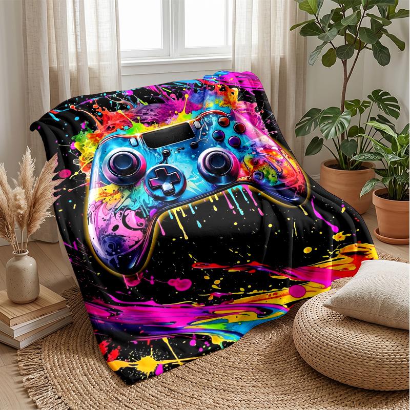 Sci-Fi Game Controller Theme blanket Lightweight Warm Flannel Blanket Decorative Throw Blanket for Home Decoration