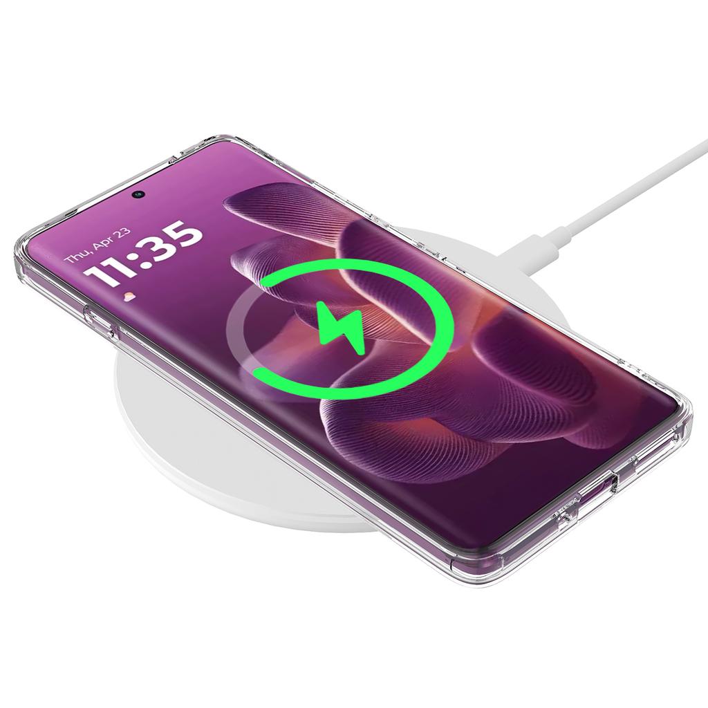Для Motorola Edge 70 5G Прозрачный Магнитный Чехол для Телефона ТПУ + Акриловая Задняя Крышка