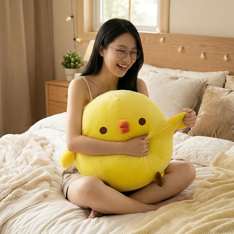 Мягкая игрушка-подушка 'Amuseable Super Soft Cartoon Doll' Кавайный маленький желтый цыпленок Игрушечное украшение Белый Подарок на праздник День Рождения Для детей