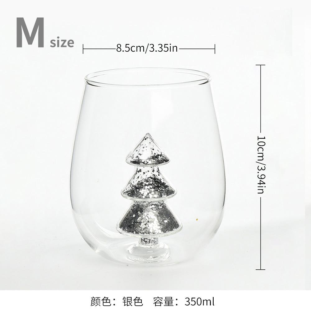Креативная стеклянная кружка "Рождественская елка" с 3D-блестками для молока, сока, воды