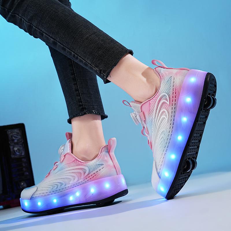Glowing Shoes Runaway Shoes Kids Deformed Shoes Girls Skates Students Children Rollers Invisible Adult Roller Skates