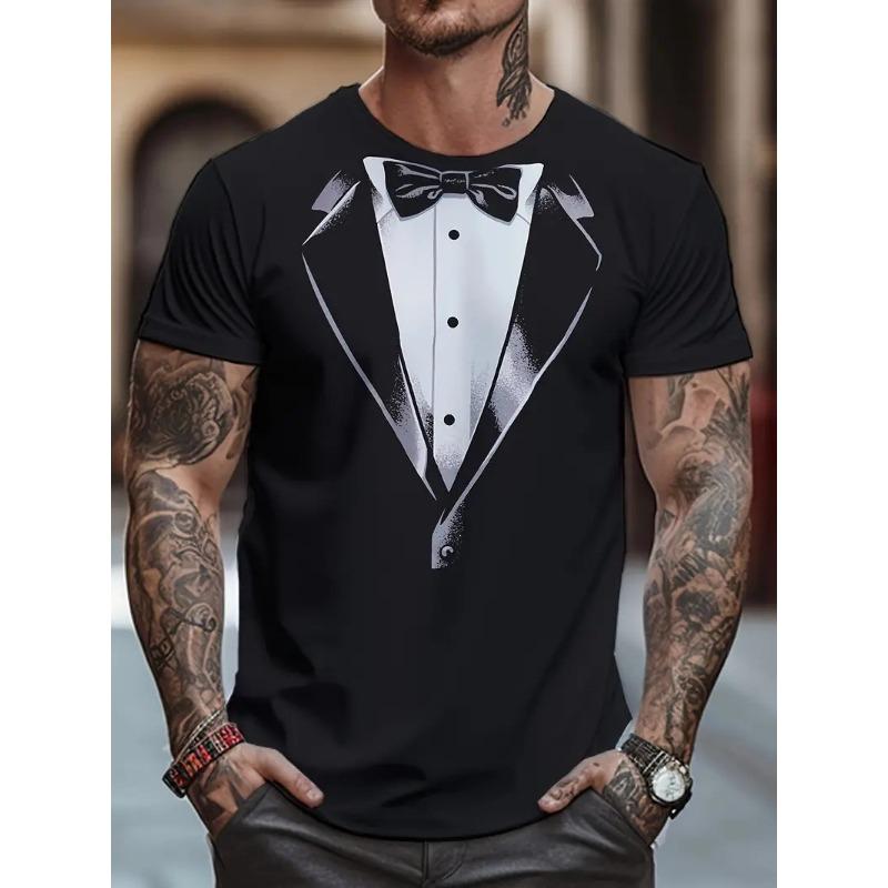 7XL Plus Size Летние модные повседневные спортивные мужские свободные футболки с круглым вырезом и принтом из двух частей с короткими рукавами