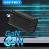 Vention 65 Вт GaN Зарядное устройство Quick Charge 4.0 3.0 Type C PD USB Зарядное устройство для iPhone 12 13 Pro Max Быстрое зарядное устройство Для ноутбука PD Зарядное устройство