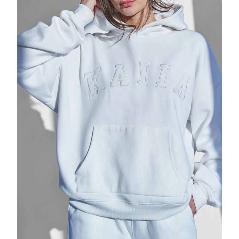 Осенне-зимний новый модный брендовый спортивный удобный комплект из двух предметов с капюшоном и вышитым логотипом