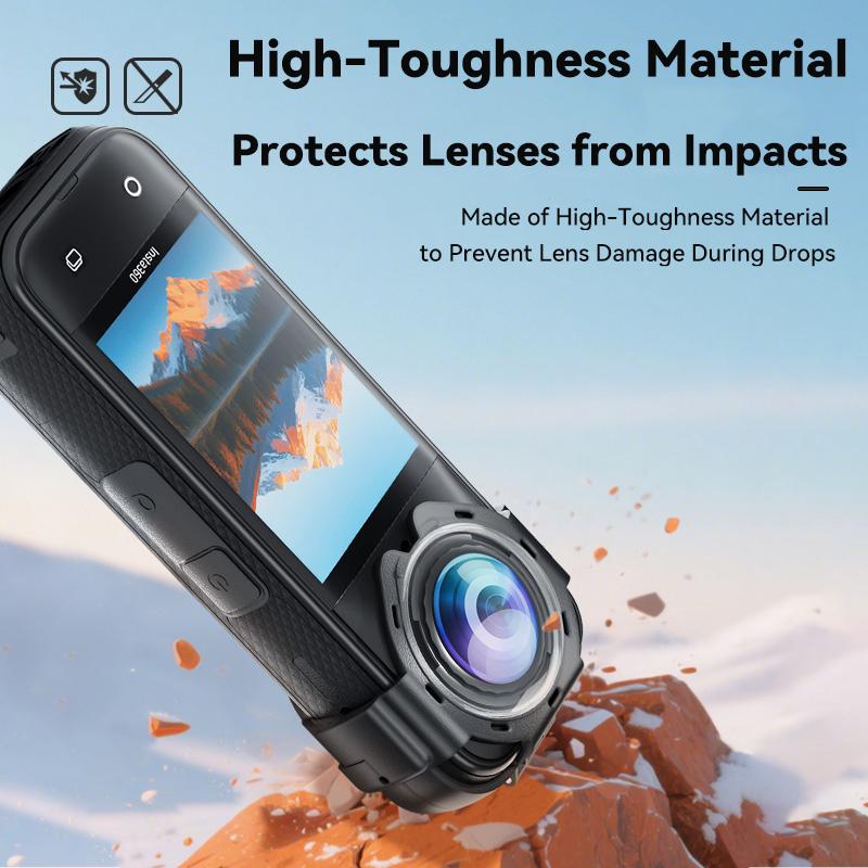 Защита объектива для Insta360 X5 Защитная крышка объектива из оптического стекла для Insta 360 X5 Съемные аксессуары против царапин