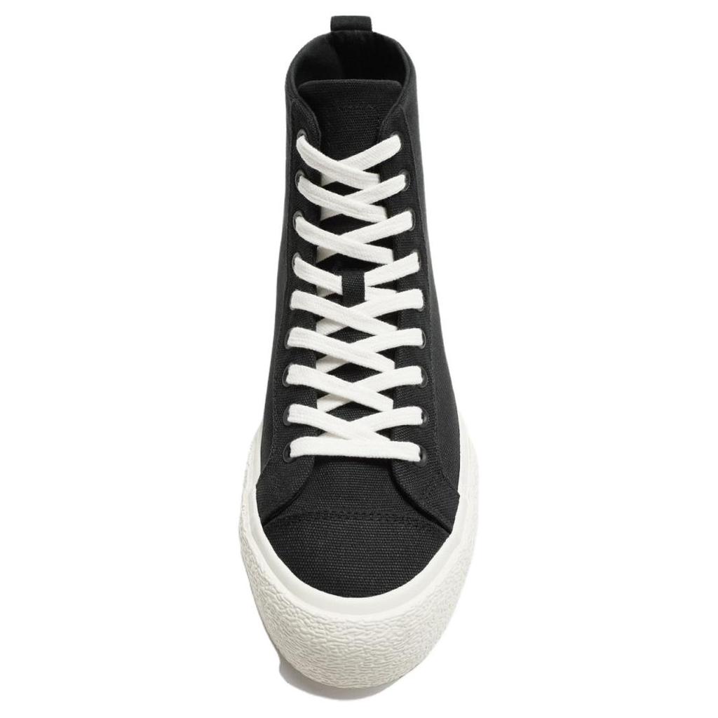 Zara Хлопковые повседневные кроссовки на толстой подошве с высоким верхом Мужские кроссовки Черные 12101420800