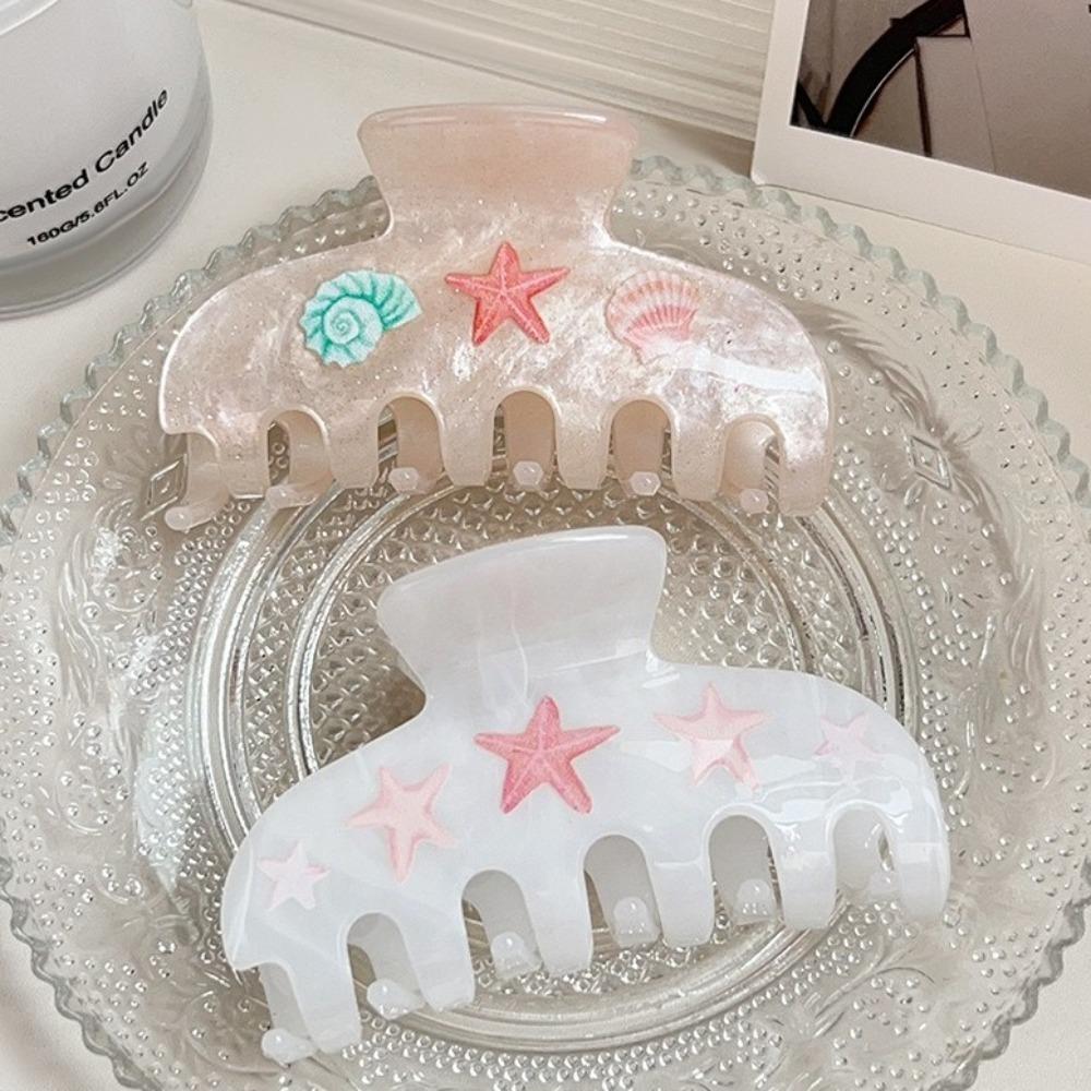 Cherry Acetic Acid Hair Clip Ocean Sea Star Grab Clip Sweet Starfish Hair Claw Vacation
