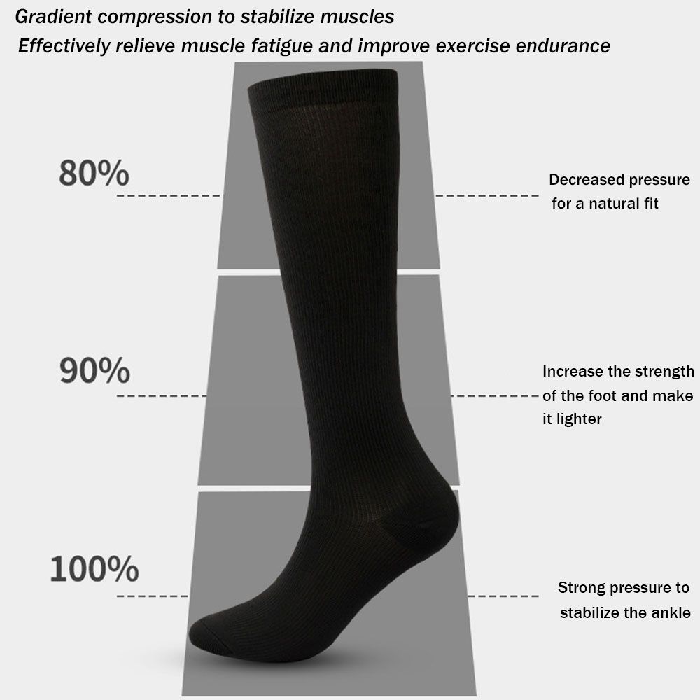 Unisex Travel Soft Knee High Anti-Fatigue Stockings Compression Socks