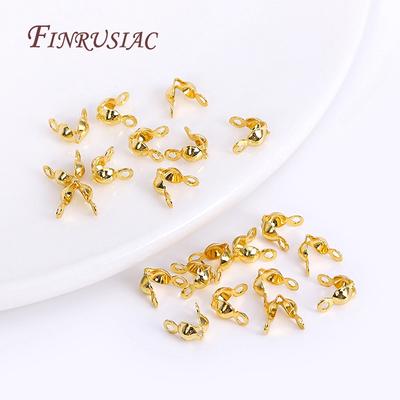 Позолоченные 14K/18K Двухчашечковые Наконечники-Кримпы для Бусин, Зажимы-Колпачки для Бижутерии, Оптовые Поставки для Бижутерии