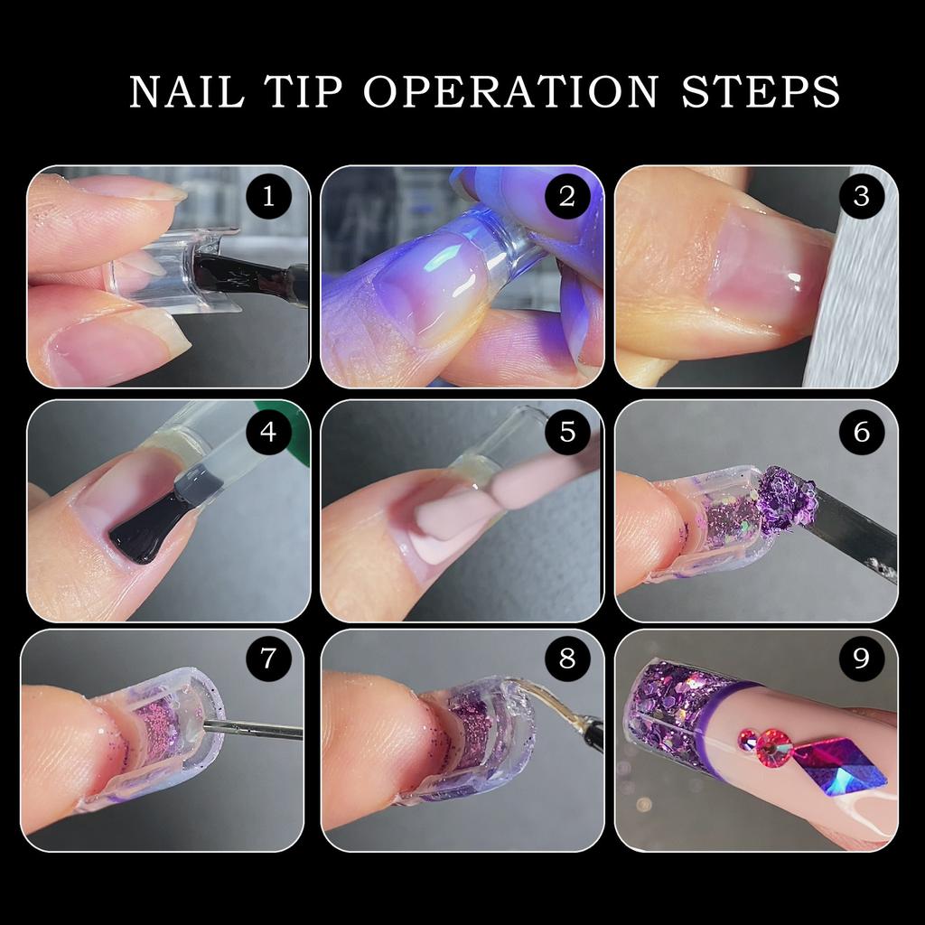 Накладные ногти с водяным заполнением Наклейки для дизайна ногтей Накладные ногти Накладные ногти с водяным заполнением Наклейки для полых накладных ногтей Наклейки для полых ногтей 100 шт