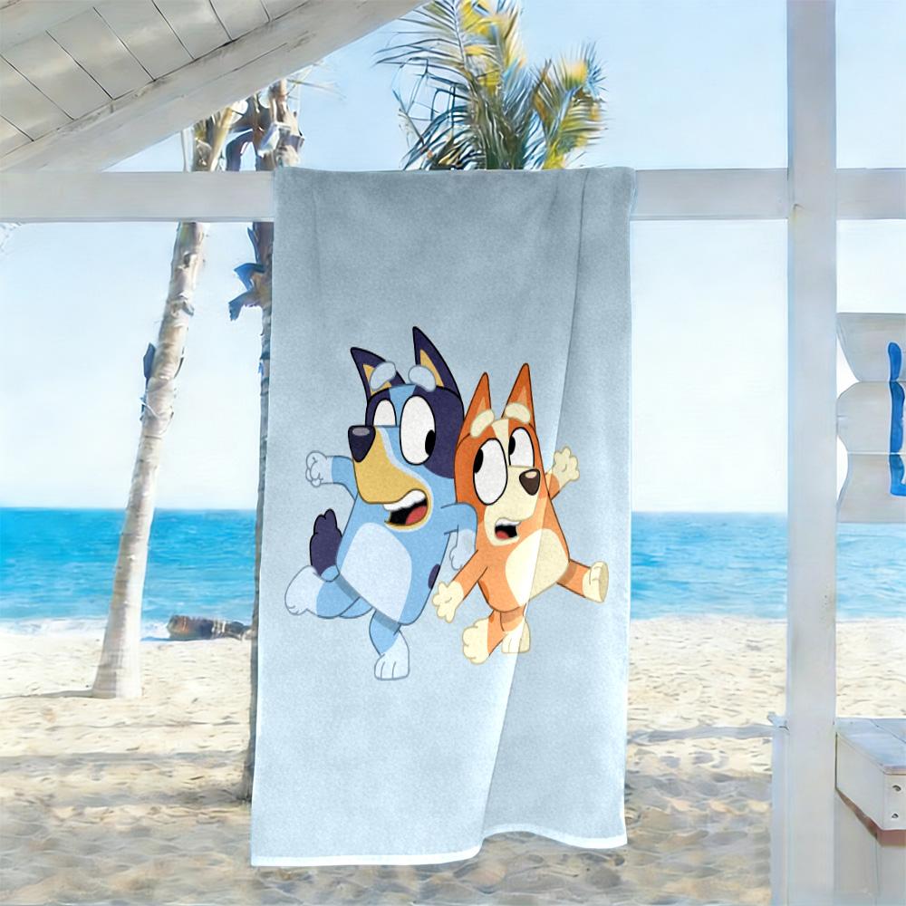 Bluey Bingo Adventure Beach Towel Soft Durable Quick-Dry Comfortable Lightweight Suitable for Swimming, Gym, Camping, Yoga Vacation