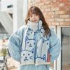 White Scarf Women's Knitted Winter Soft and Versatile Solid Color Wool Korean Style Warm Korean Style Couple Scarf New Trend