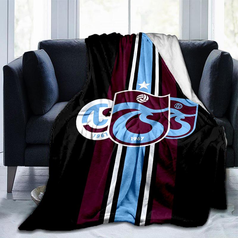 Trabzonspor Crest Emblem Blanket Suitable for Sofas, Beds, Offices, And Camping - Perfect Gift for Halloween Christmas