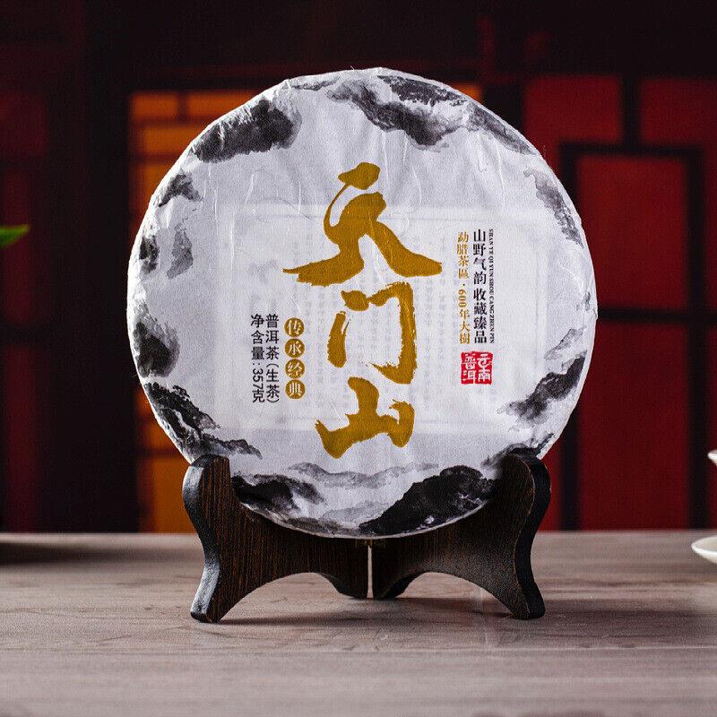 357g Yiwu Raw Puerh Tea Cake Tianmen Mountain Aobor Pu-erh Shengcha Pu'er Tea