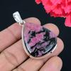Rhodonite Gemstone Pendant Solid 925 Sterling Silver Pendant Jewelry Gift For Unisex