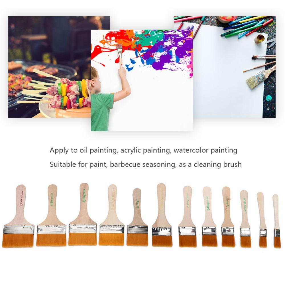 12PCS Nylon Hair Wall Painting Brushes Art Oil Painting Brushes  Handcraft color filling