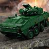НОВЫЙ бронированный автомобиль Stryker MOC Кирпичи Головоломка Игрушки Военный Танк WW2 Строительные Блоки Машины Солдат 3D Модель Взрослый Мальчики Дети Подарки