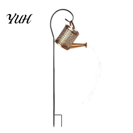 Decorative Flower Bed Stakes Christmas Solar Santa Kettle Light, Solar-Powered Claus Watering Can Stake Lamp Outdoor Fairy Lights for Garden with LED