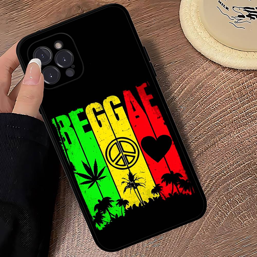 Чехол для телефона Bob Marley Rasta Lion Для IPhone 16 15 14 13 12 11 17 Pro Max Простота Задняя сторона ТПУ Мягкий чехол