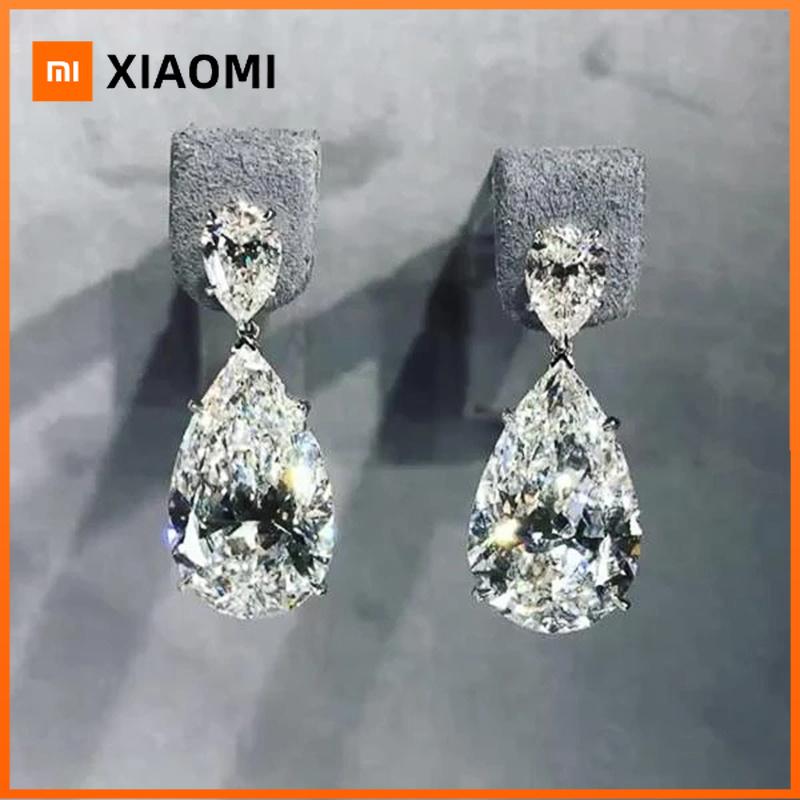 Xiaomi Свадебные модные серьги-подвески Huitan 'Вечность' с кубическим цирконием в форме капли для женщин, эстетичные, вневременной стиль, ювелирные изделия