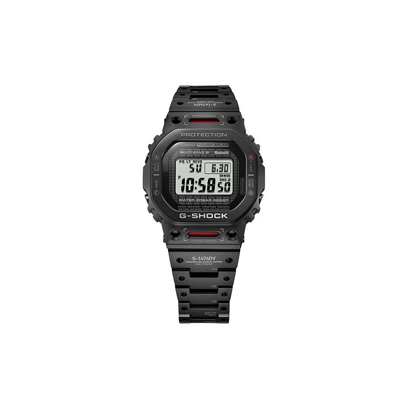 Casio Полностью металлическая серия-B5000 квадратный циферблат цифровой дисплей, радиосигнал шести станций, Bluetooth-соединение, водонепроницаемость 200 метров, питание от солнечной энергии GMW-B5000TVA-1PR