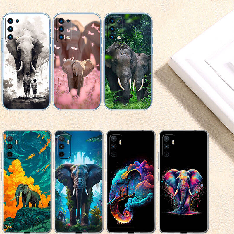 MH8 Animal Elephant Phone Case for Motorola Edge 20 30 S30 40 50 Fusion Lite Plus Pro Neo Ultra One Power Action Macro Hyper Vision Zoom