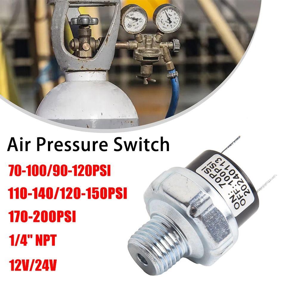 70-100/90-120/110-140PSI Реле давления воздуха 1/4" NPT 12 В/24 В Реле давления воздушного компрессора