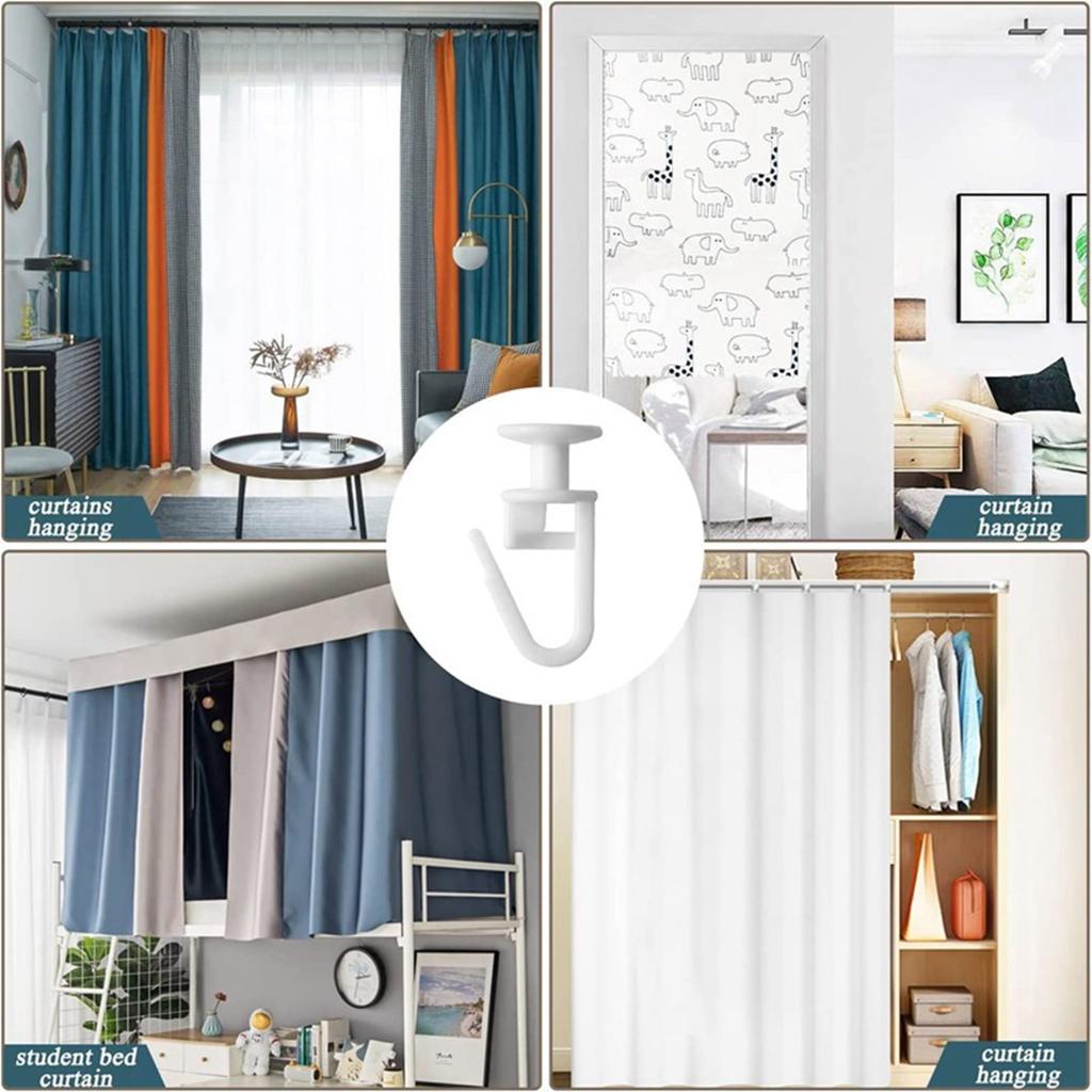 50 шт. Белые пластиковые ролики для шторного карниза с фиксирующими складными крючками для плавного и бесшумного хода, для дома, офиса, ресторана, отеля