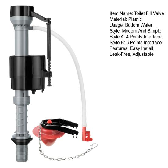 Клапан наполнения унитаза Легко устанавливается, не протекает, хорошая герметизация, регулируемый объем смыва, запасной комплект заслонки унитаза