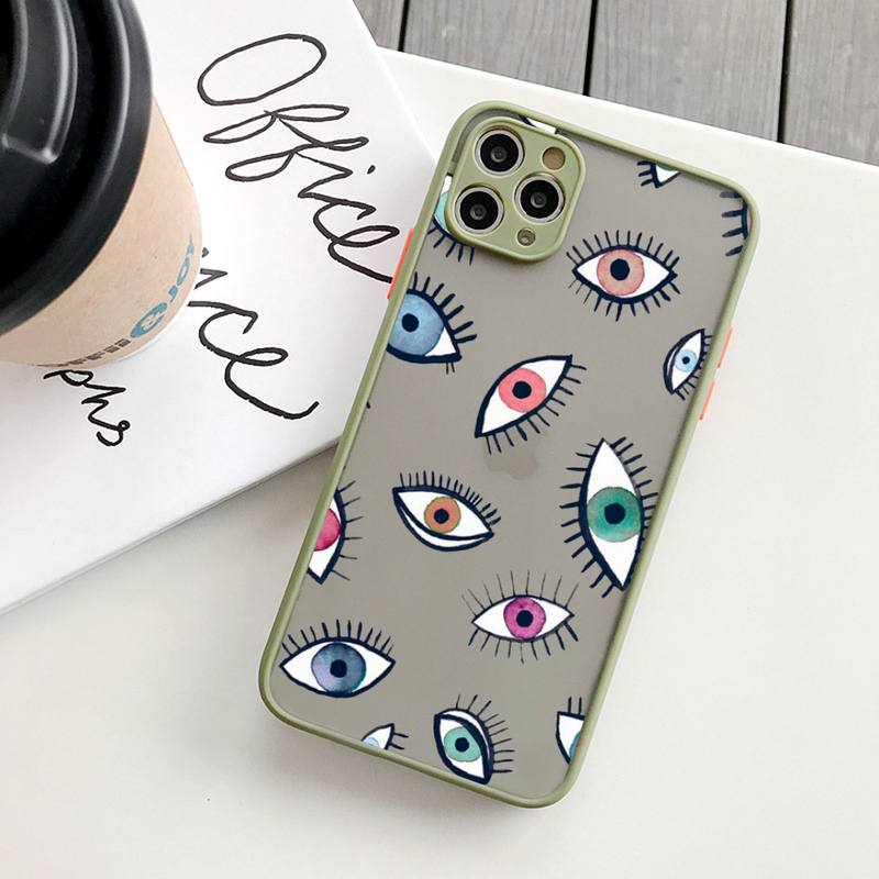 Turkish Evil Blue Eye Phone Case Matte Transparent For Iphone 14 11 12 13 Plus Mini X Xs Xr Pro Max Cover