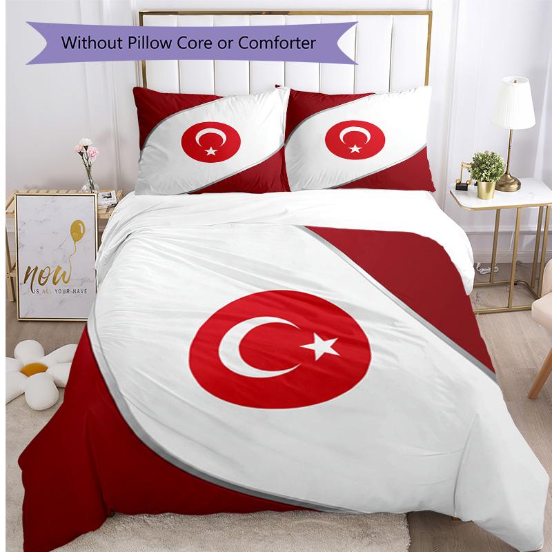 Turkey Football Printed Bedding 3 Piece Set Cozy Breathable Bed Cover Set as Housewarming Holiday Gift