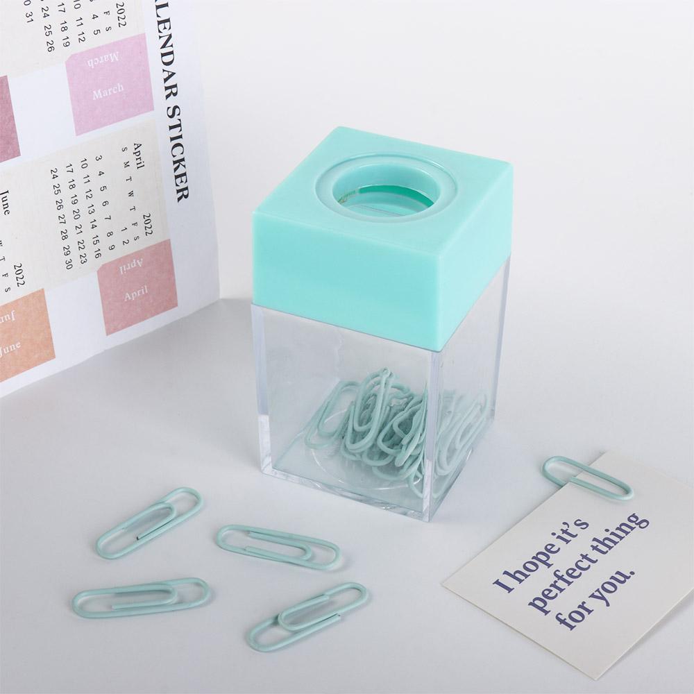Stationery Office Supplies Desk Storage Clips Dispenser Magnetic Absorption Box Paperclip Holder