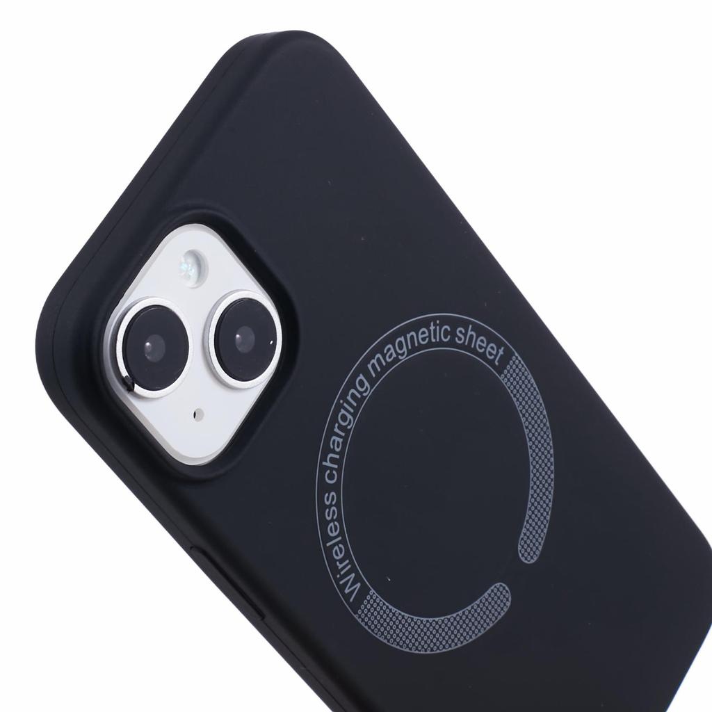 BJT Series For iPhone 14 Magnetic Phone Case TPU+Silicone Fabric Lining Back Cover