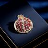Brooch Luxury Copper Micro Inlay Cubic Zirconia Garnet Pins Clothing Matching Gifts